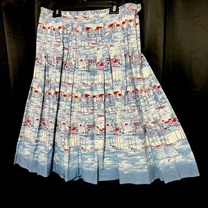 Liz Claiborne A-Line Boats and Fireworks Skirt, size 16